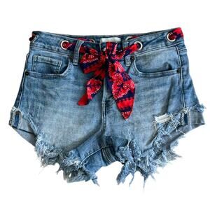 ALTARD STATE Frayed Hem Denim Shorts 25
